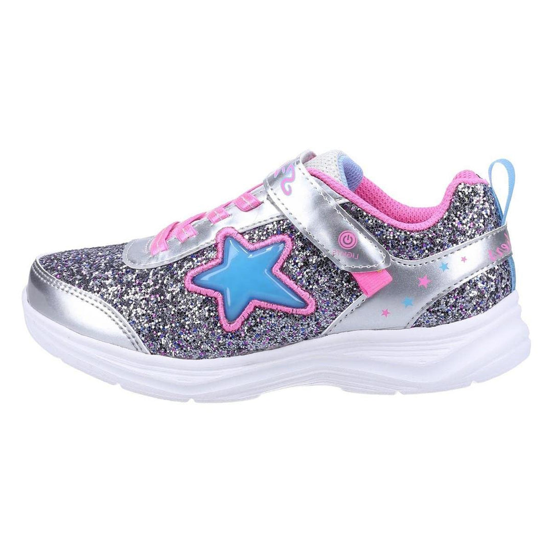 Skechers Mädchen Glimmer Kicks Starlet Shine Sneaker 28 EU Silver Rock Glitter Pink Trim, 28 EU Silv