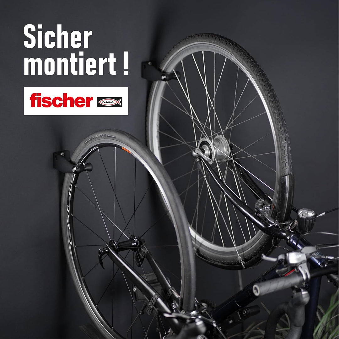 Bike Hooks – 2er-Set Wandhaken für vertikale Fahrradaufhängung, mit PU-Felgenschutz E-Bike geeignet,