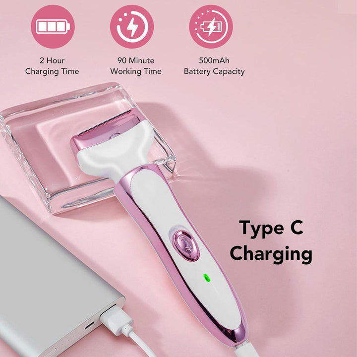 BRRNOO Elektrisch für Frauen, 4-in-1 Kabelloser Damen-Haarschneider, Gesichts- und Körper-Bikini-Ras