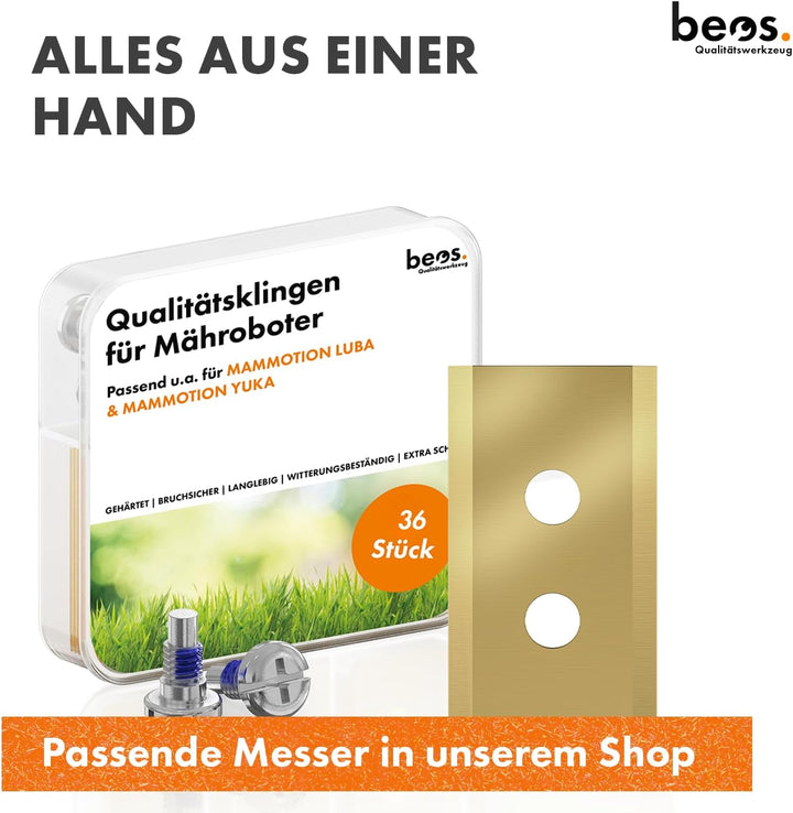 BEOS [Made in Germany] 6er Messerscheibe kompatibel mit Mammotion LUBA1 AWD und LUBA2 AWD (bis BJ 20