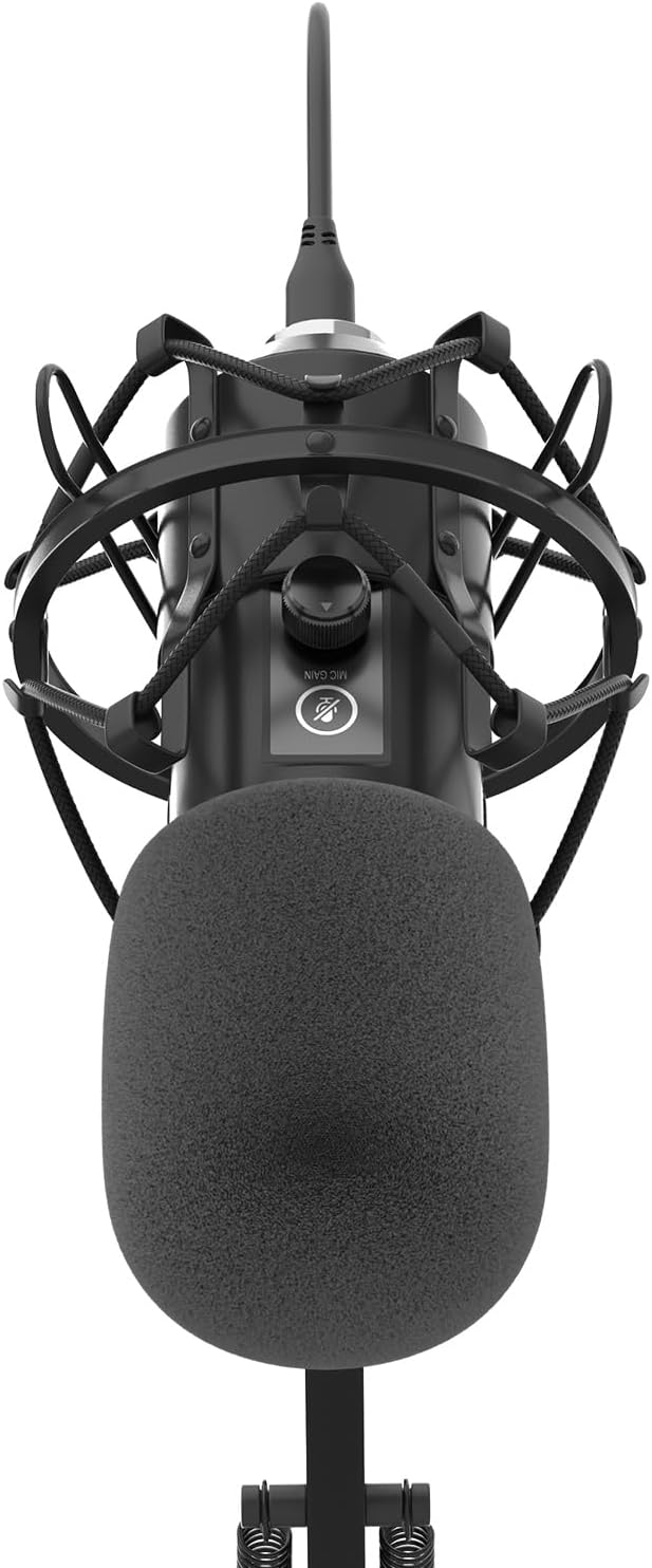 Genesis Gaming Mikrofon Radium 400 G2 mit Arm, USB Microphone Kit mit Stummschalttaste für Podcast S