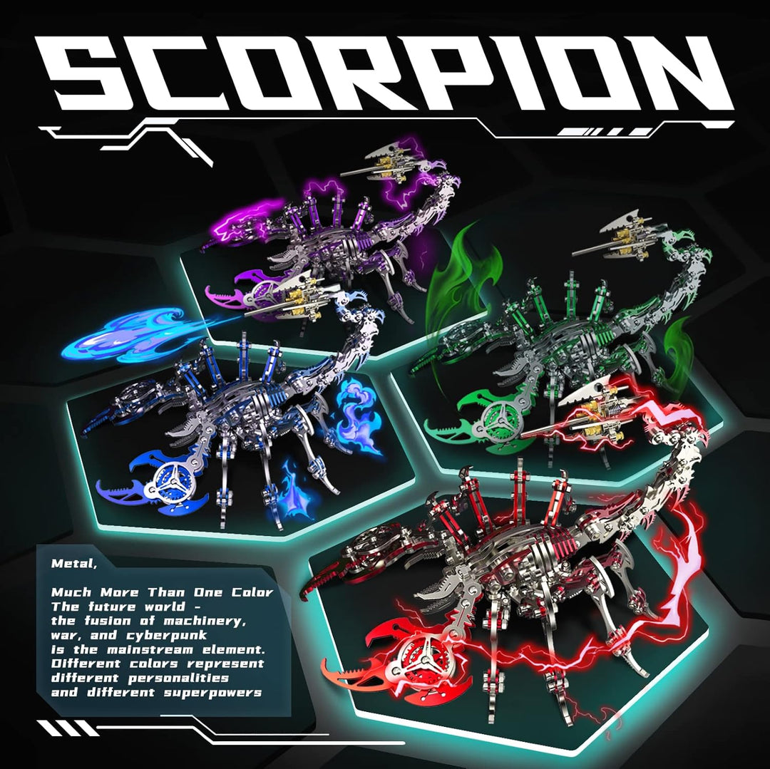 FANGZI 3D Metall Puzzle Skorpion König Kit 200 Teile Metall 3D Puzzle Modellbausatz, Adventskalender