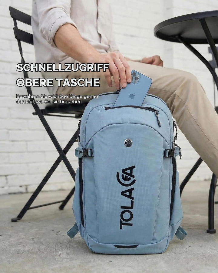 Tolaccea Business Laptop Rucksack 32L, Reiserucksack mit 15,6 Zoll stosssicherer EVA-Laptoptasche,Ha