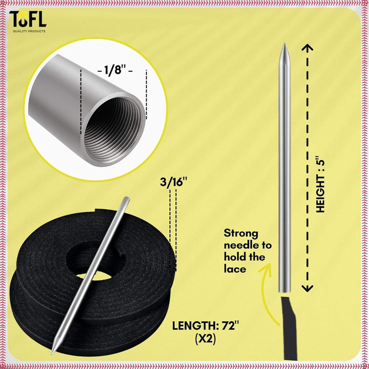 TOFL Softball and Baseball Glove Lace Kit | Mitt Lace Glove Repair Lacing Kit | 2 Leather Laces with