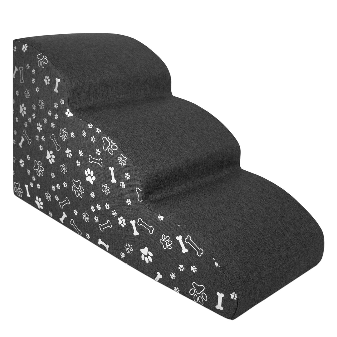 Hundetreppe 3 Stufen - 60 x 30 x 40 cm - rutschfest Weich für Kleine Hunde Haustiertreppe Stabil Sic