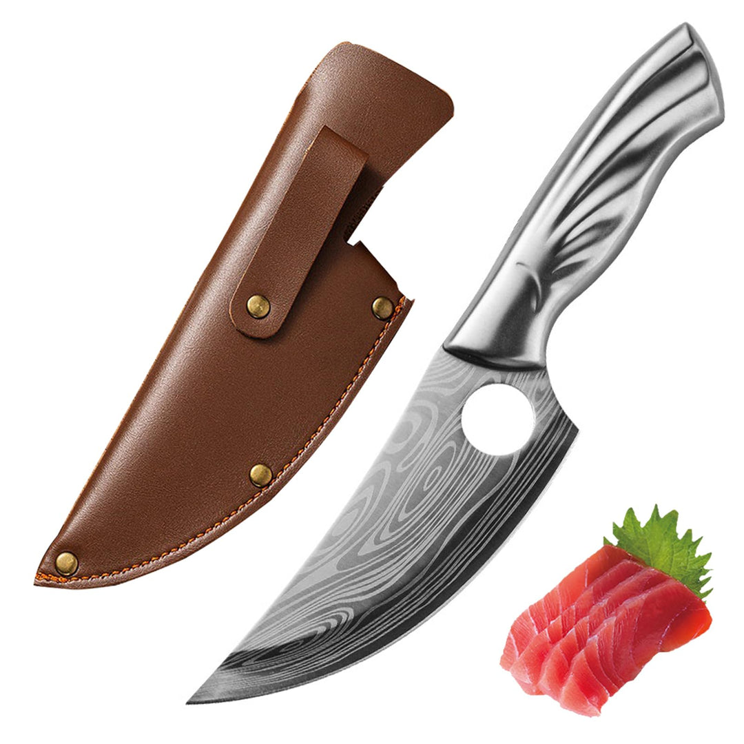 Fubinaty Japanisches Kochmesser High Carbon Steel Ausbeinmesser Kleines Hackmesser Outdoor Küchenmes