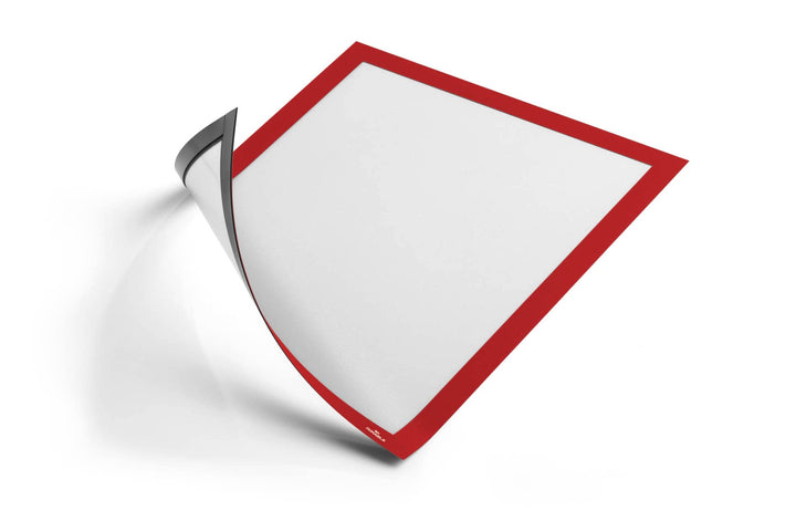 Durable Info-Rahmen Duraframe Magnetic (A4, Magnetrahmen für metallische Oberflächen) 5 Stück, rot,