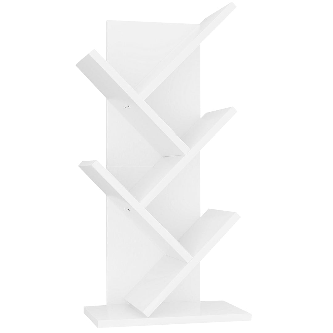 YMYNY Bücherregal im Baumform, 4 Ebenen Raumteiler, Standregal, 30x17x60 cm, Platzsparend, Holzregal