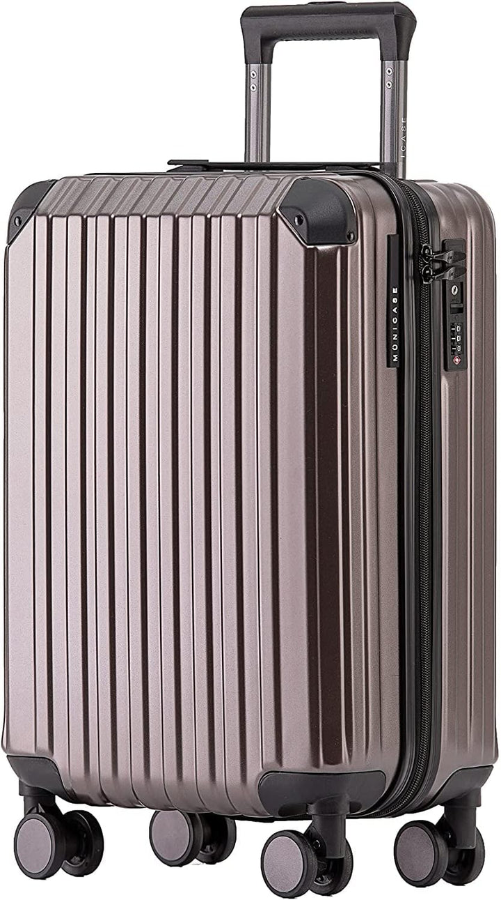 Münicase M816 TSA-Schloss Koffer Reisekoffer Trolley Kofferset Hardschale Boardcase (Coffee, Kleiner
