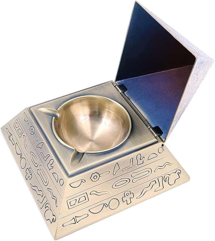 VOANZO Kreative Retro Metall Mit Deckel Aschenbecher Home Hotel Büro Decor Alten Ägypten Skulptur Py