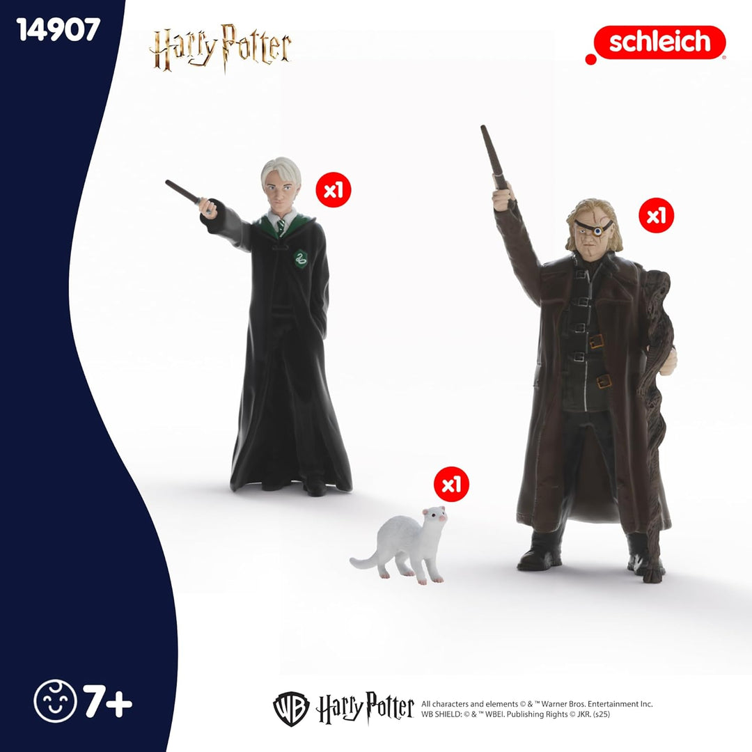 schleich Harry Potter | Mad-Eye Moody & Draco Malfoy mit Frettchen 14907 | 2 bewegliche Figuren & Ti