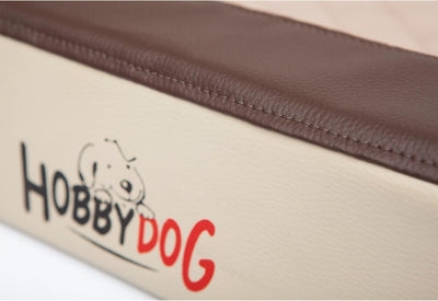 HobbyDog Hundebett Delux, Braun, Grösse XL 93x62cm, Kunstleder + aushaltbares Codurastoff Braun L 93