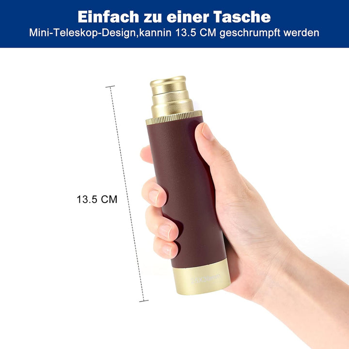 Dyna-Living Taschenteleskop Fernrohr Hand teleskop Monocular Telescope für Wanderungen, Radtouren, V