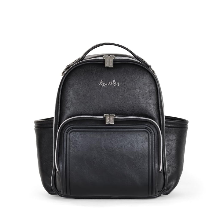 Itzy Ritzy Baby Mini Plus Wickeltasche, Schwarz mit silberfarbenen Beschlägen – Plus, Black with Sil
