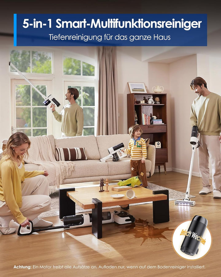 Tineco Floor ONE Switch S6 Stretch Nass Trockensauger, 180° Lay-Flat, Anti-Tangle, 85℃ Schnelltrockn