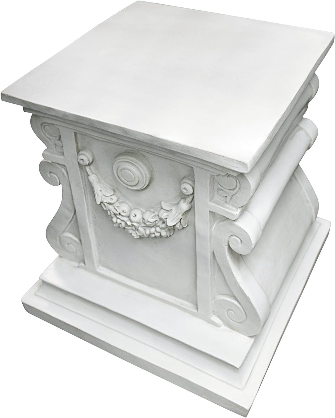 Design Toscano Klassische Statue Gartensockel Basisheber, Polyresin, Antikes Steingrau, gross 38 cm