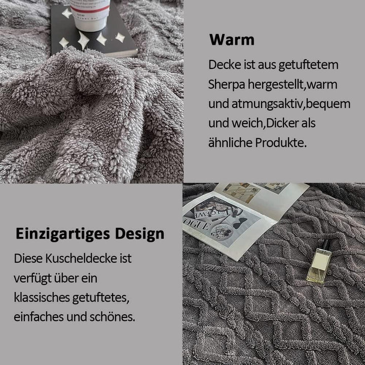 WONGS BEDDING Kuscheldecke 150x200 Flauschig Sherpa Decke,Sofaüberwurf Fleecedecke,Dick Sofadecke Do