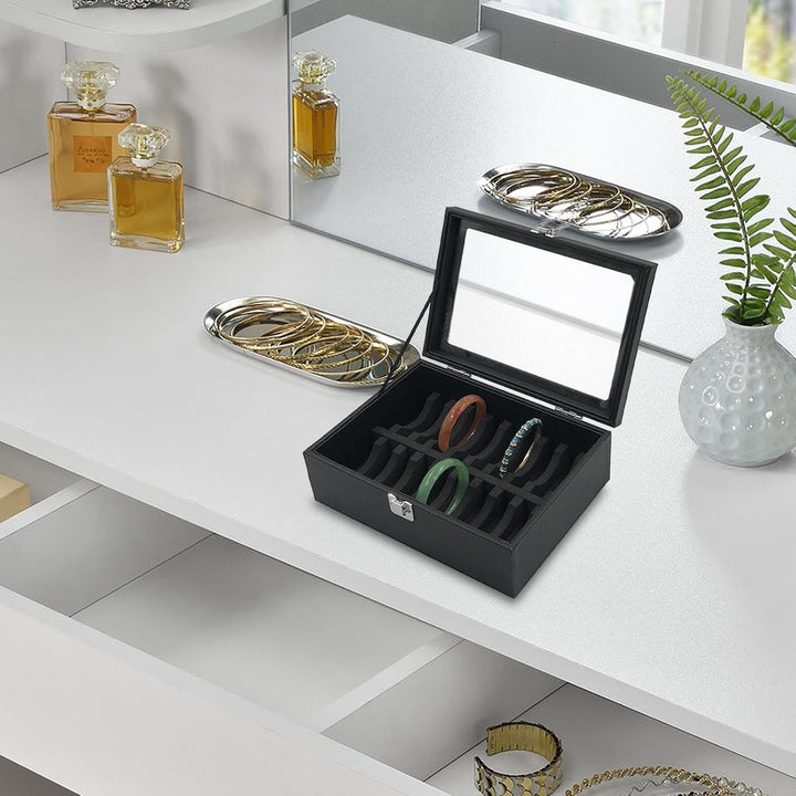 Armband-Aufbewahrungsbox, Armreif-Organizer-Box | PU-Leder-Vitrine, 10/20 -Fächer, Armreif-Aufbewahr