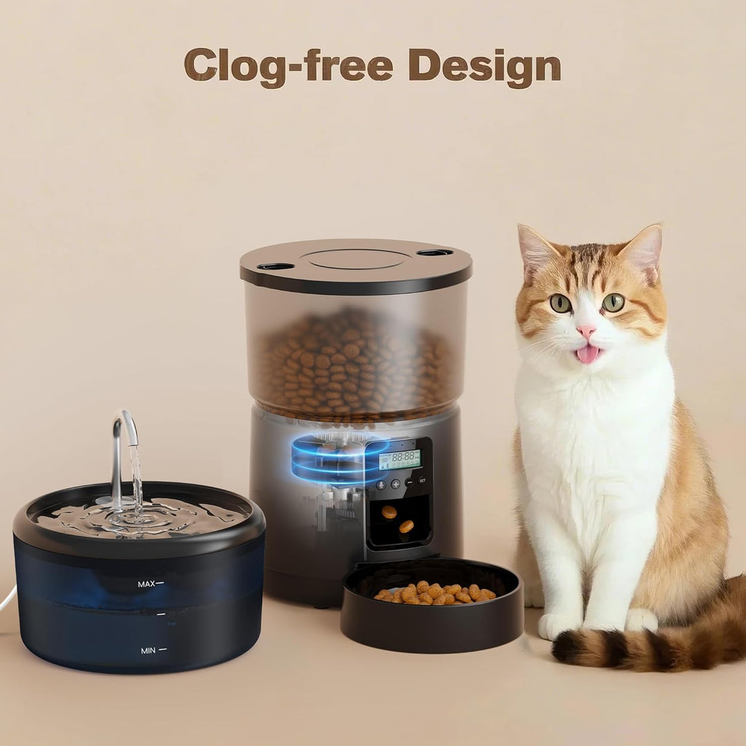 Futterautomat Katze Katzenfutter Automat und Katzenbrunnen: Futterspender Hunde mit Programmierbarem