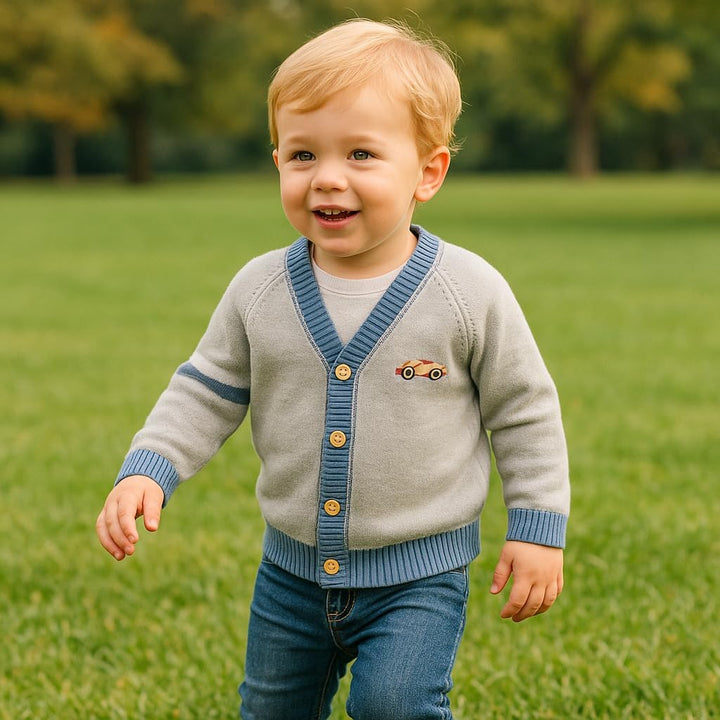 Kleinkind Baby Jungen Strickjacke kleine Jungen V-Ausschnitt Baumwolle Pullover Kinder Lange Ärmel J