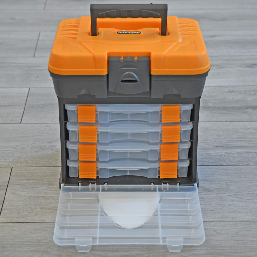 Werkzeug Organizer Koffer mit 4 Sortimentskasten Sortierbox Kleinteilkoffer SET Werkzeugkoffer Sorti