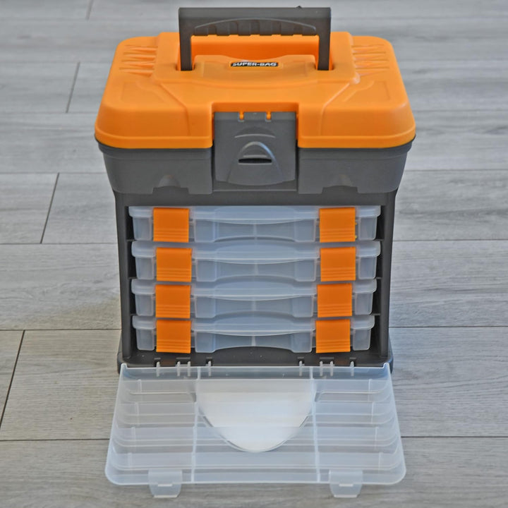 Werkzeug Organizer Koffer mit 4 Sortimentskasten Sortierbox Kleinteilkoffer SET Werkzeugkoffer Sorti