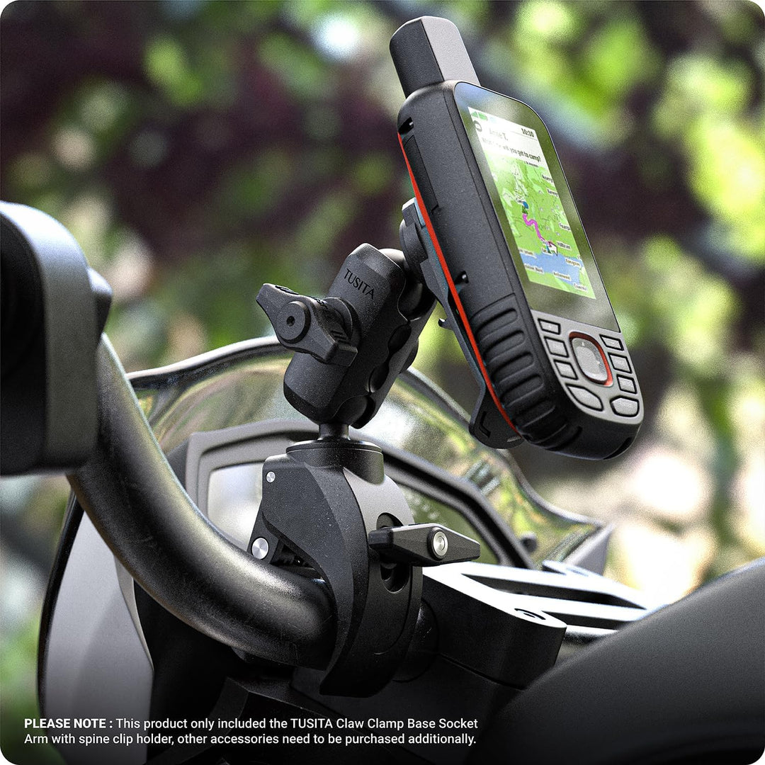 TUSITA Motorrad ATV/UTV Halterung Kompatibel mit Garmin Handheld GPS Geräte - Klaue Klemmbasis Short