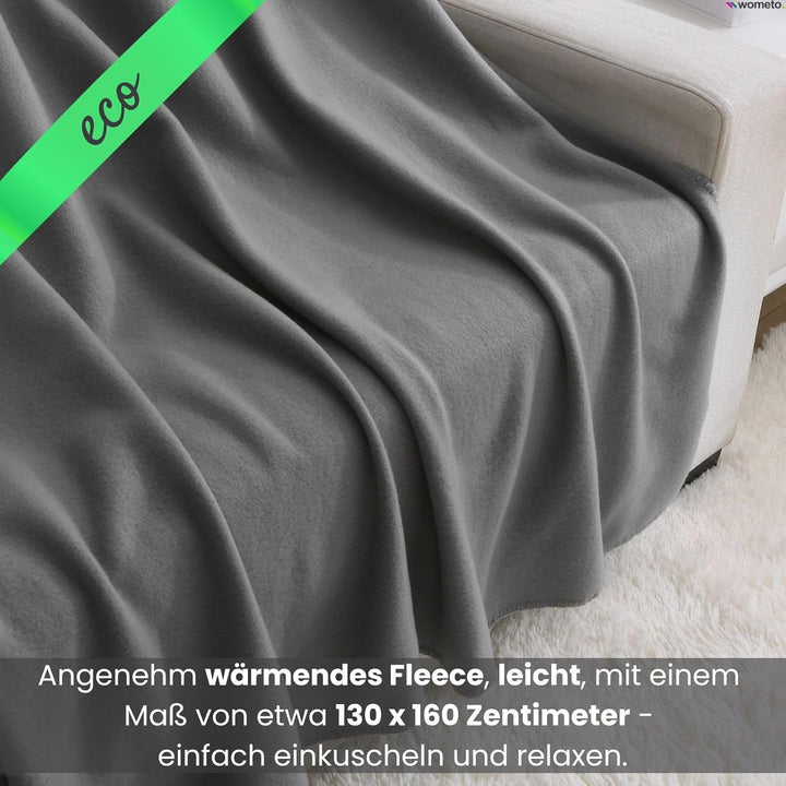 wometo 10er Vorteilspack Eco Fleecedecke aus 100% recyceltem Material +geprüft 130x160 ca.