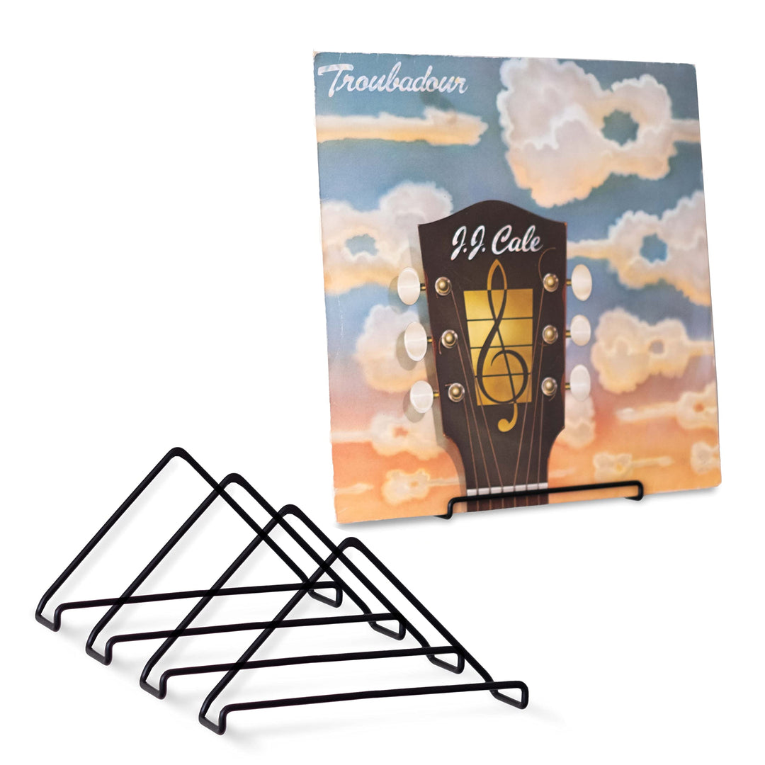 Schallplatten Wandhalterung | 4 Stück | Vinyl Aufbewahrung | Farbe Matt Schwarz Metall | Vinyl Wandh