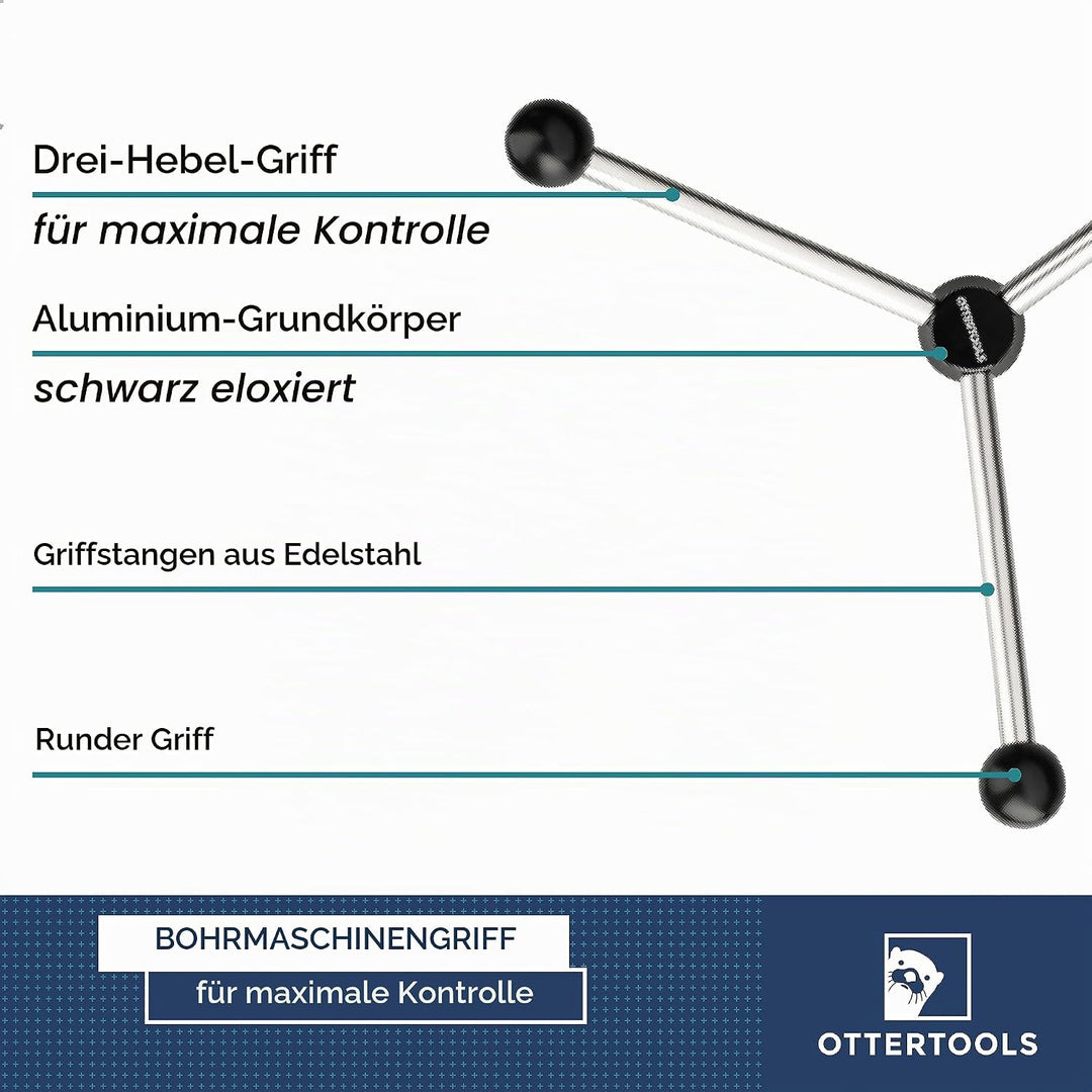 Drehkreuz kompatibel mit Scheppach S55 Tischbohrmaschine (runde Griffform) kompatibel mit DP55 Schep