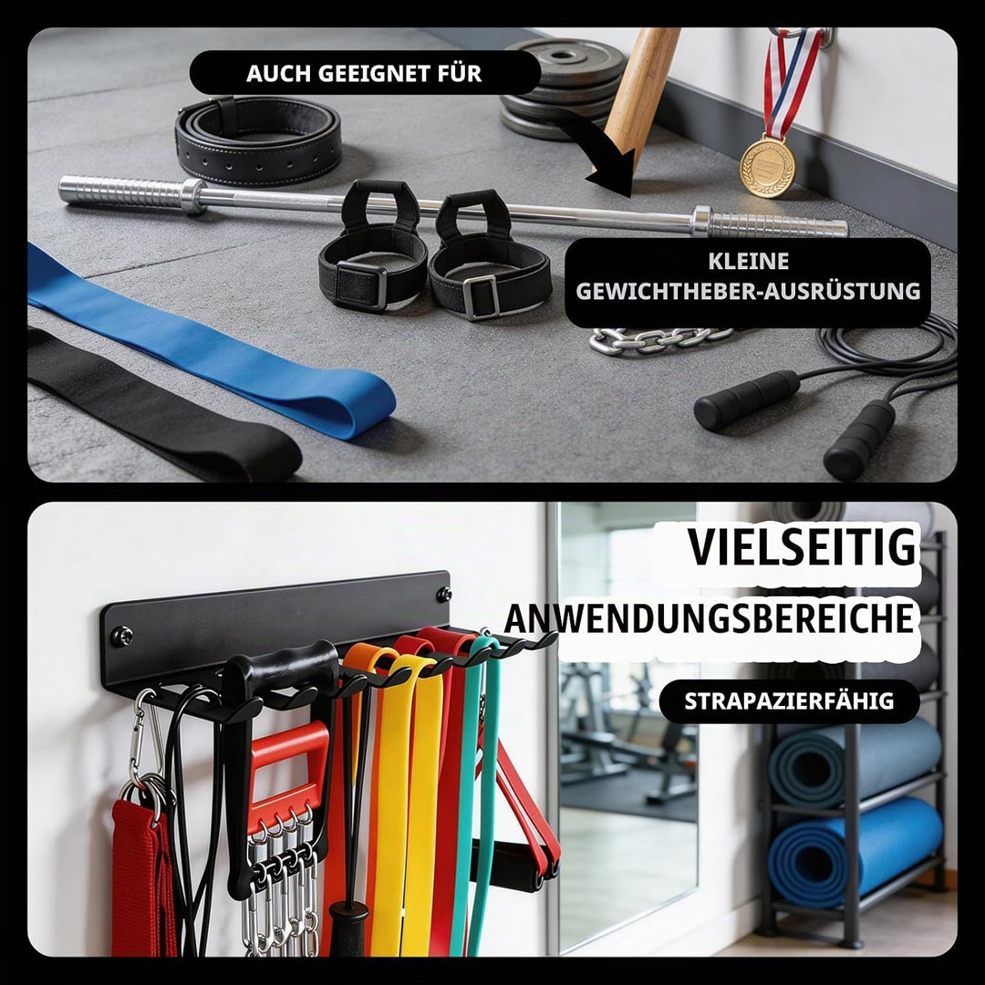 8 Platz Wandhalterung, Gym Rack Organizer, Home Gym Zubehör Aufhänger, Mehrzweck Workout Ausrüstung