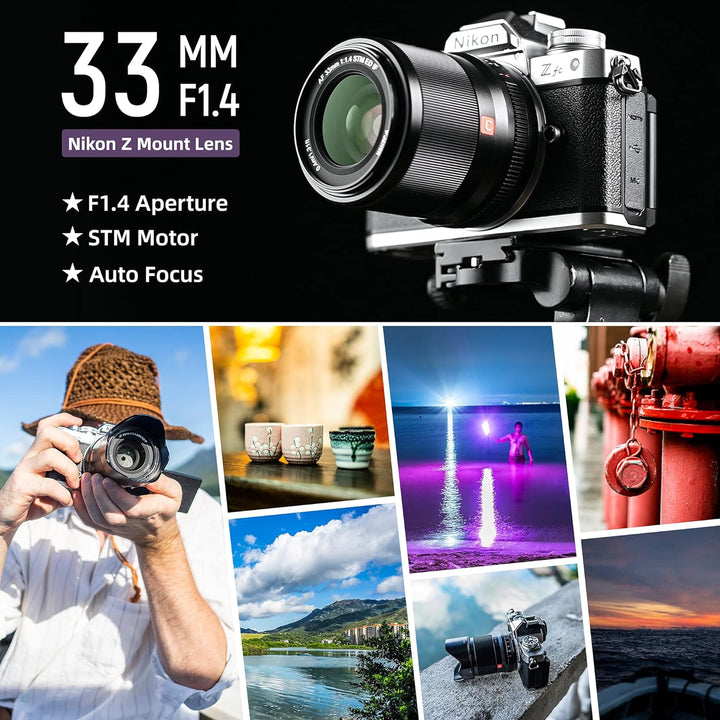 VILTROX 33mm F1.4 Z-Mount Objektiv APS-C Autofokus Grosse Blende Prime-Objektiv Weitwinkel-Unterstüt