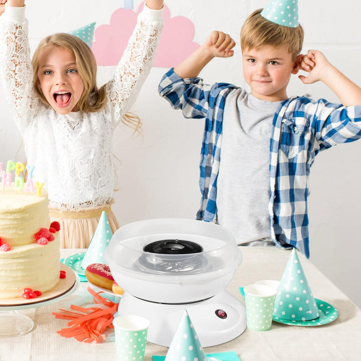 HOMCOM Zuckerwattemaschine für Zuhause Cotton Candy Machine Zuckerwatte Maschine mit Stäbchen und Me