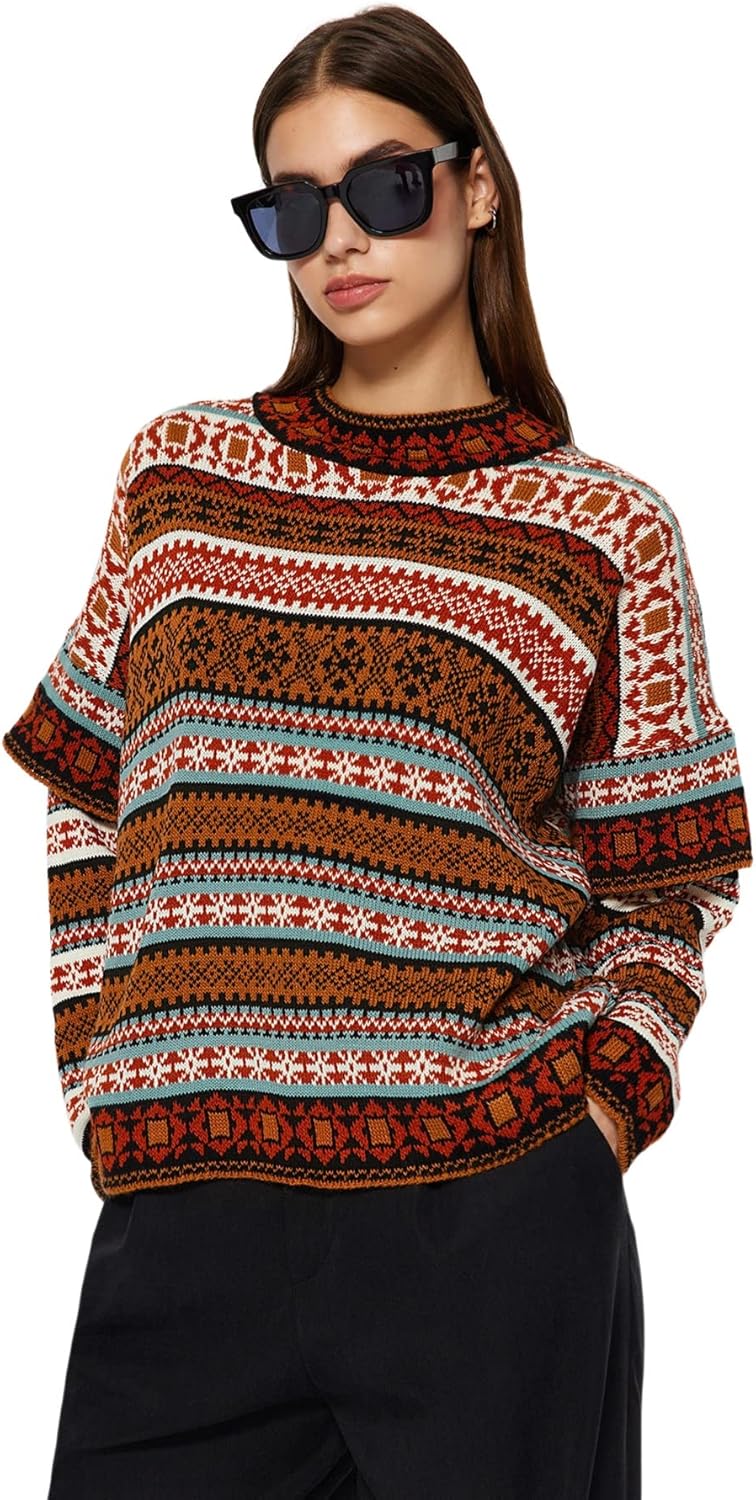 TRENDYOL Damen Oversize Basic Standing Collar Knitwear Sweater Pullover M Camel, M Camel