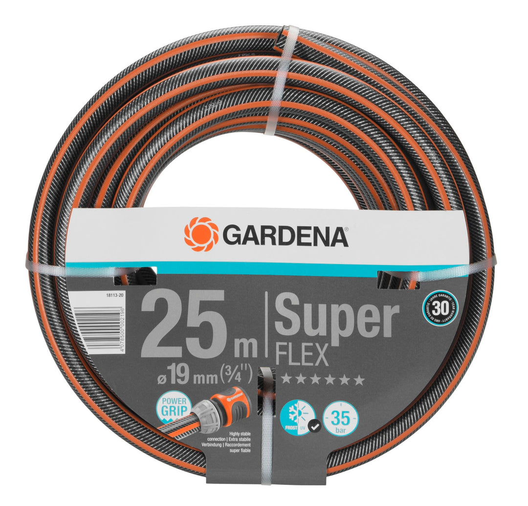 Gardena Premium SuperFLEX Schlauch 19 mm (3/4 Zoll), 25 m: Gartenschlauch mit Power-Grip-Profil, 35
