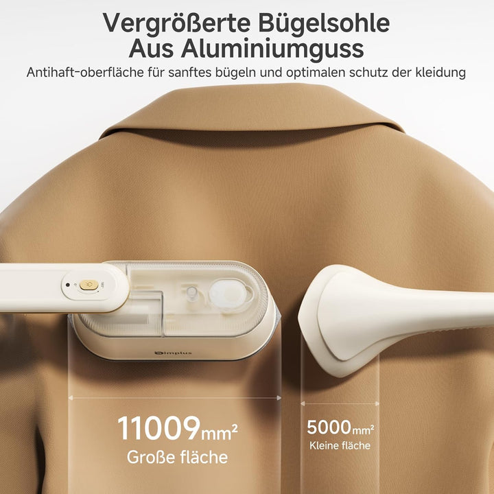 SIMPLUS Dampfglätter 1000W, Reise-Dampfbügeleisen mit 180° drehbarem Griff, 30s schnelles Aufheizen,
