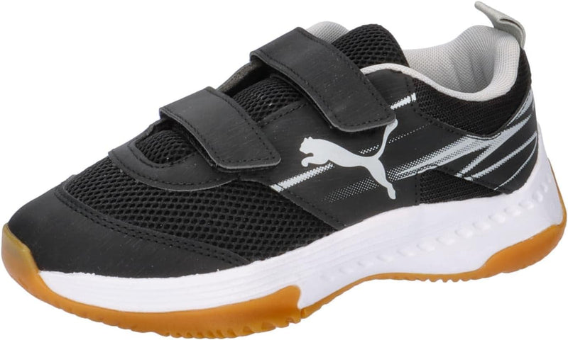 PUMA Unisex Kinder Varion Ii V Jr Indoor Court Shoe 28 EU Black Cool Light Gray Yellow Blaze Gum, 28