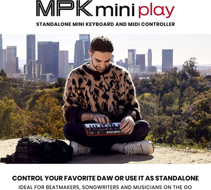 AKAI Professional MPK Mini Play MK3 - MIDI Keyboard Controller mit eingebautem Lautsprecher und Soun