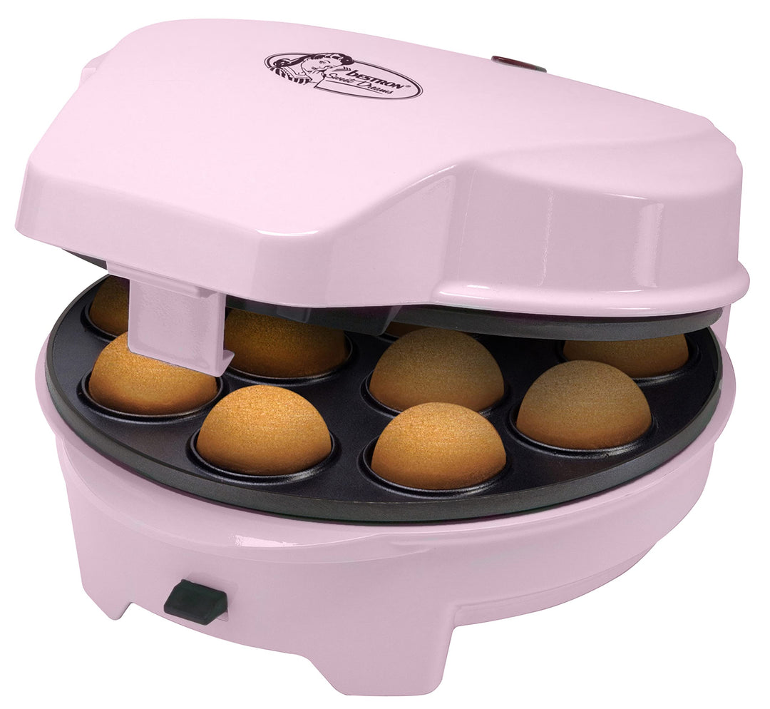 Bestron 3-in-1 Cakemaker im Retro Design, mit 3 auswechselbaren Backplatten, Donut-, Cupcake- und Ca