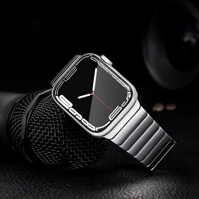 NewWays 38mm 40mm 41mm Kompatibel mit Apple Watch Armband,Edelstahl Gliederarmband Ersatzarmbänder G