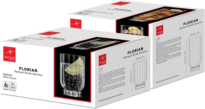 12pc Klar Florian Glaswaren-Set - Gemischt Glas Highball Cocktail Gin-Gläser & Wasser Whiskey Trinkb