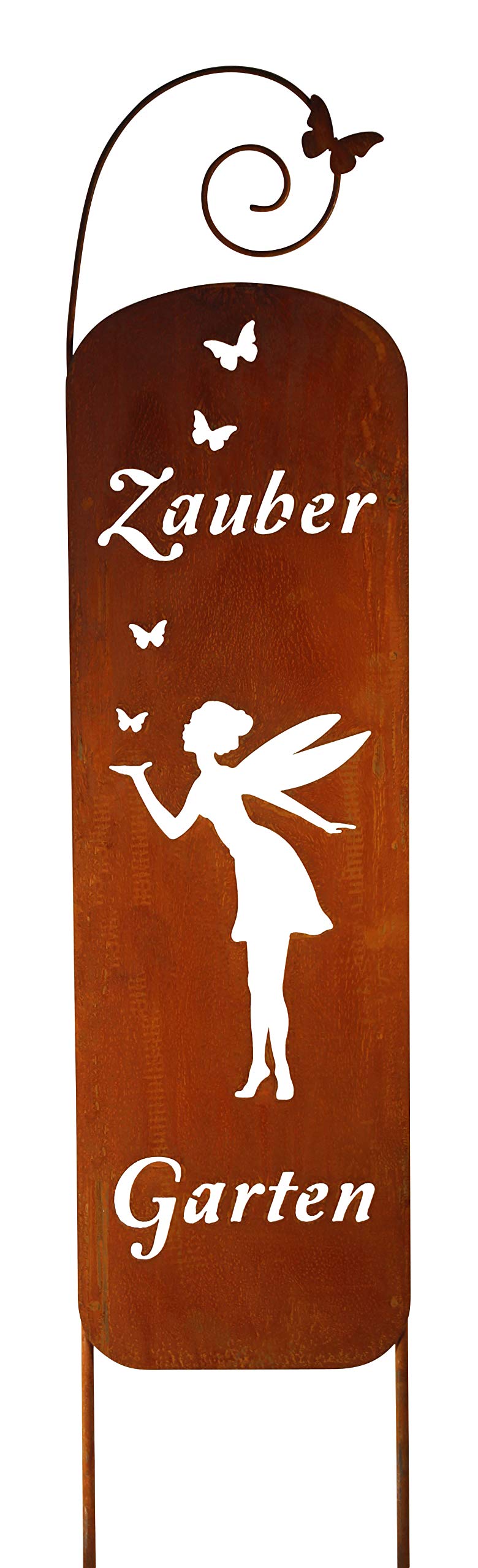 Bornhöft Schild/Spruchtafel Gartenschild Edelrost Rost zum Einstecken rostige Gartendeko (Zaubergart