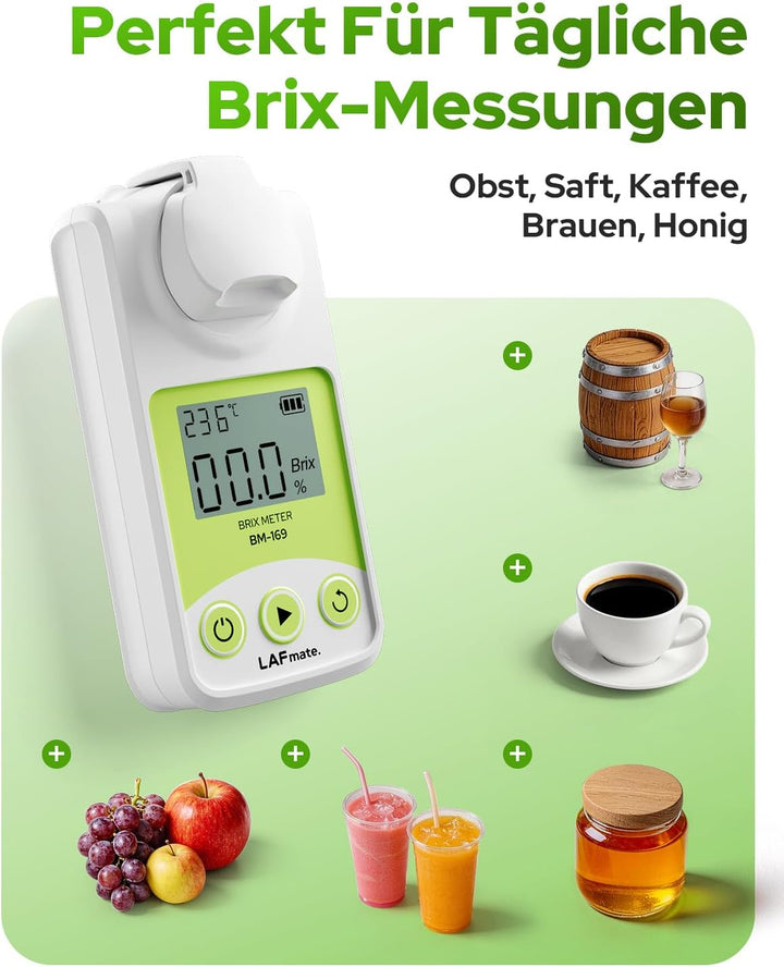 Digital Brix Refractometer 0-95% LAFMATE Brix Mater for Honey Maple Syrup, Sugar Refractometer with