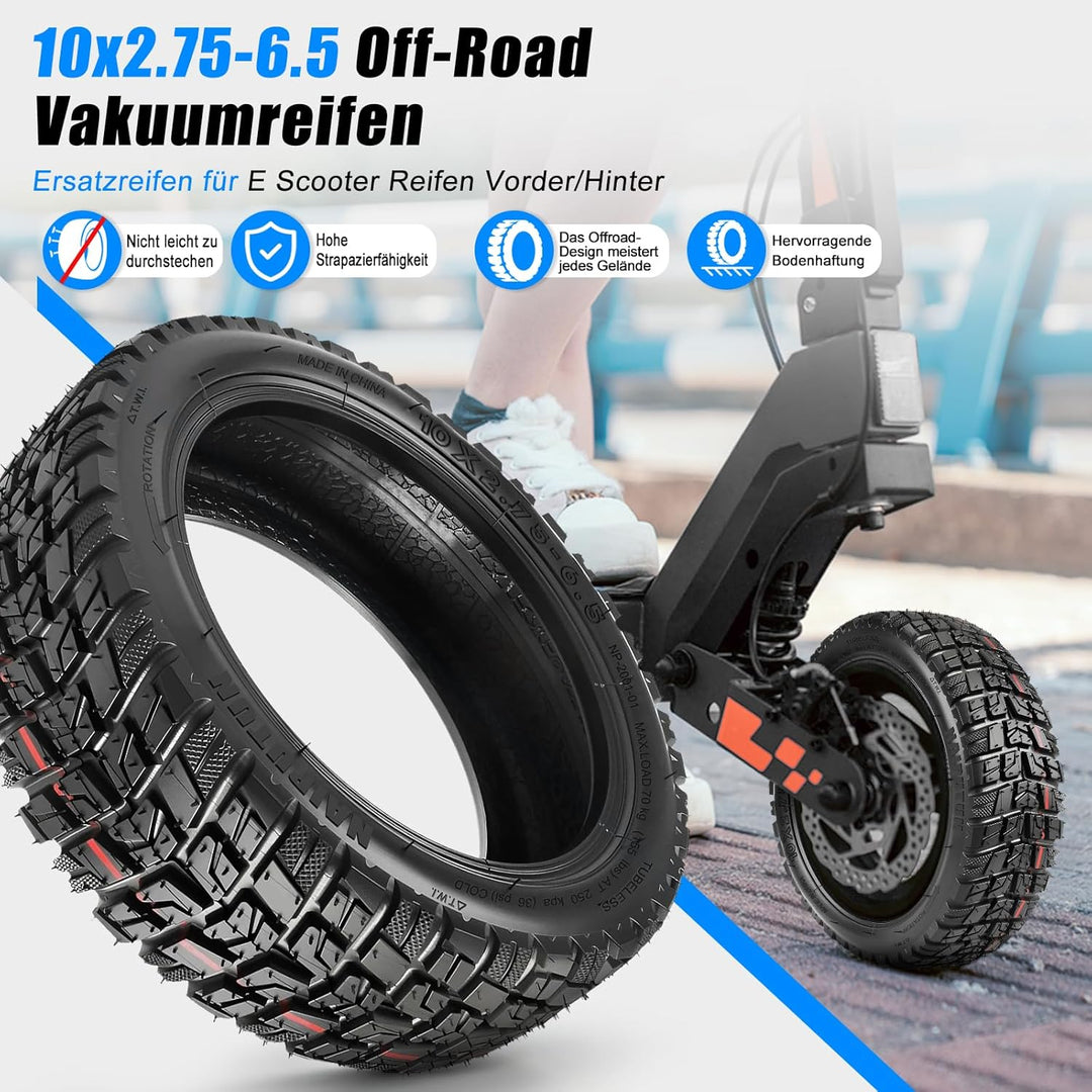 SYACHI 10 x 2,75-6,5 Reifen Schlauch für Elektroroller, E Scooter Reifen für für Speedway 5 Dualtron