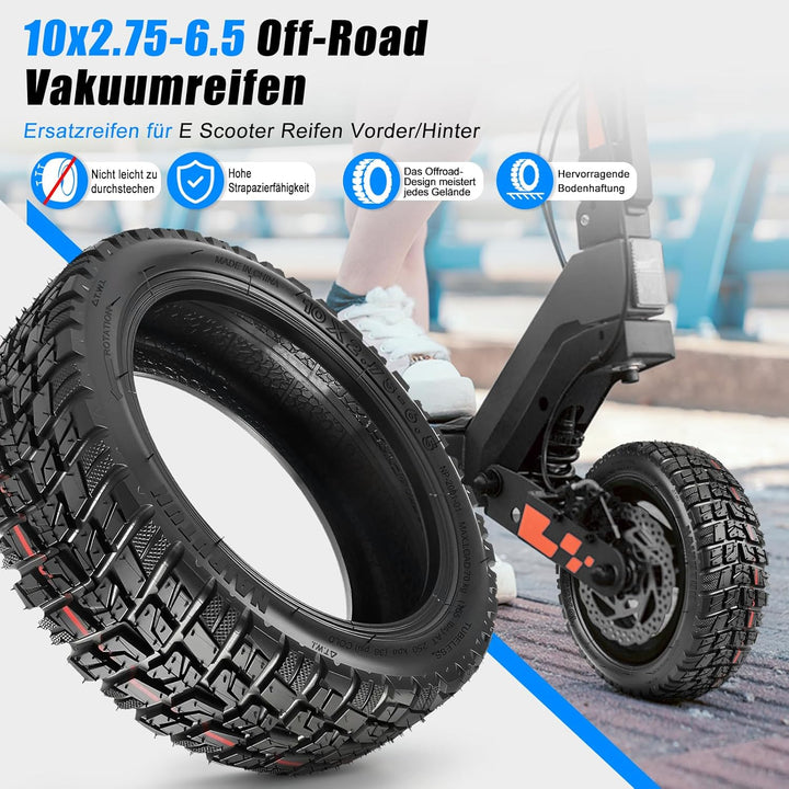 SYACHI 10 x 2,75-6,5 Reifen Schlauch für Elektroroller, E Scooter Reifen für für Speedway 5 Dualtron
