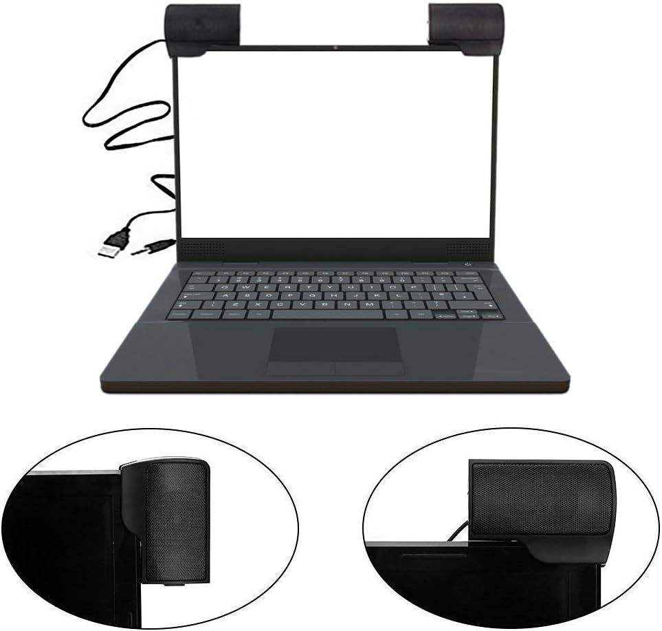 USB Mini Lautsprecher,Portable Laptop/PC Clip-on Lautsprecher Mit 3.5 mm Klinke(Schwarz)