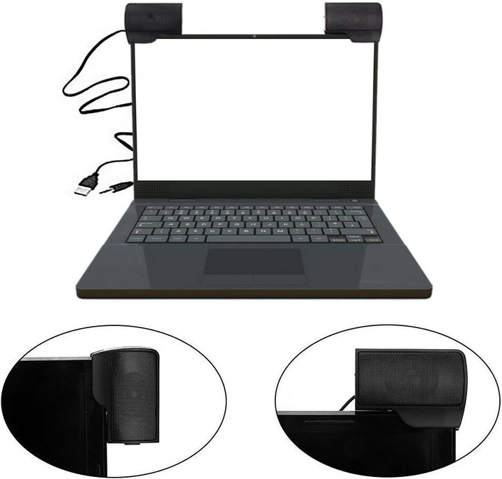 USB Mini Lautsprecher,Portable Laptop/PC Clip-on Lautsprecher Mit 3.5 mm Klinke(Schwarz)