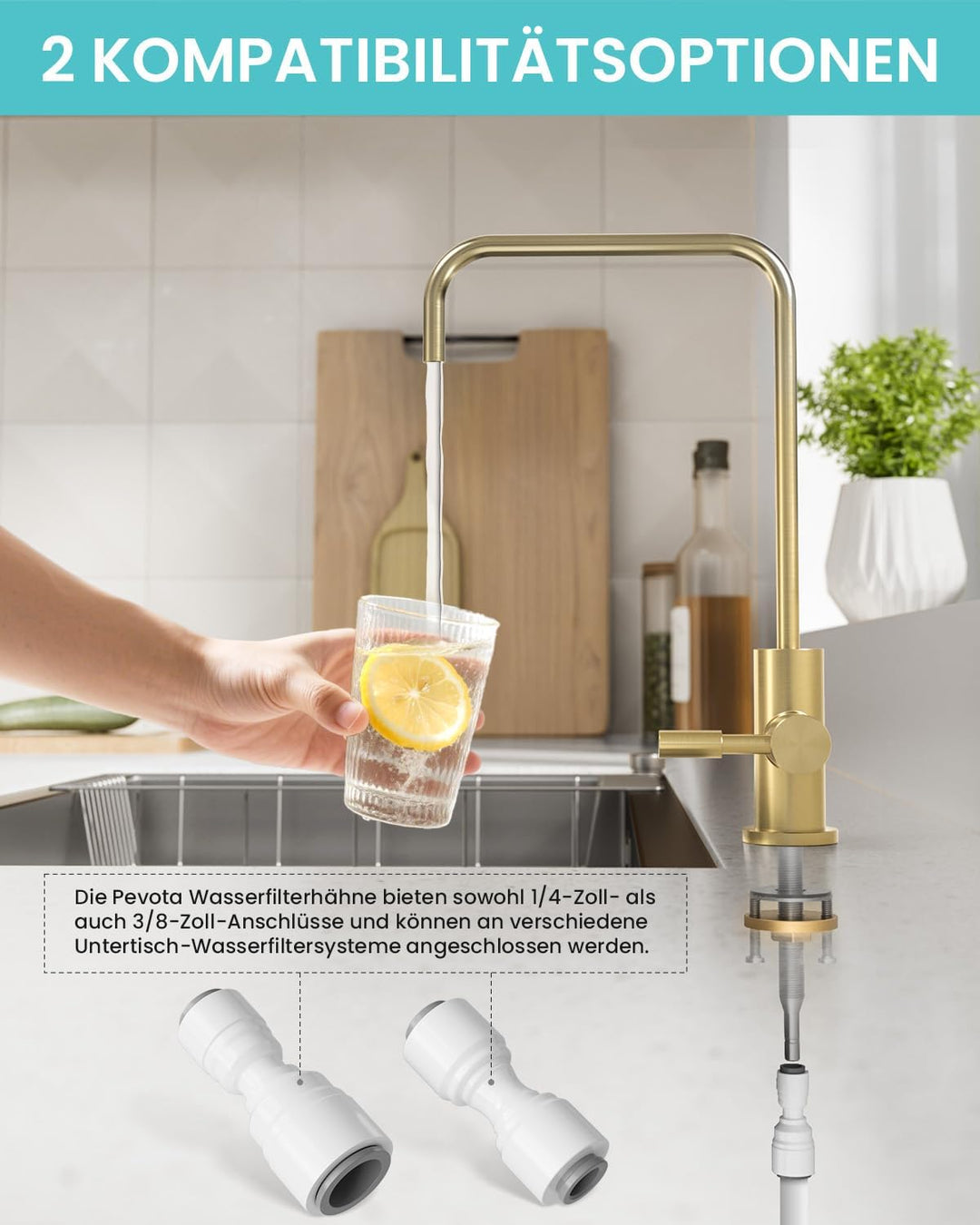 Trinkwasserhahn, Wasserhahn Küche Für Umkehrosmose Oder Wasserfiltersystem, Küchenarmatur Aus Edelst