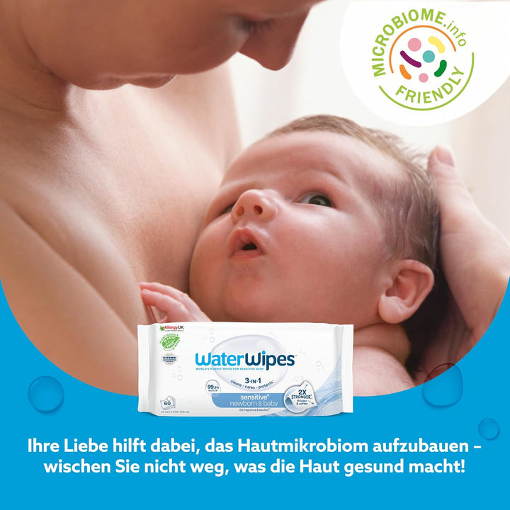 WaterWipes Original plastikfreie Feuchttücher für Babys und Kleinkinder 1080 Stück (18 Packungen), h