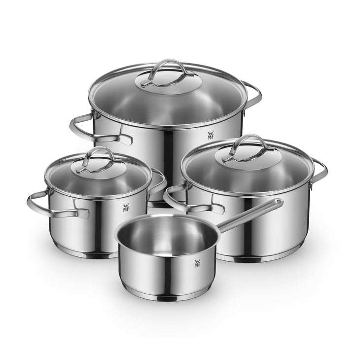 WMF Provence Plus Topfset Induktion 4-teilig, Kochtopf Set mit Glasdeckel, Cromargan Edelstahl polie